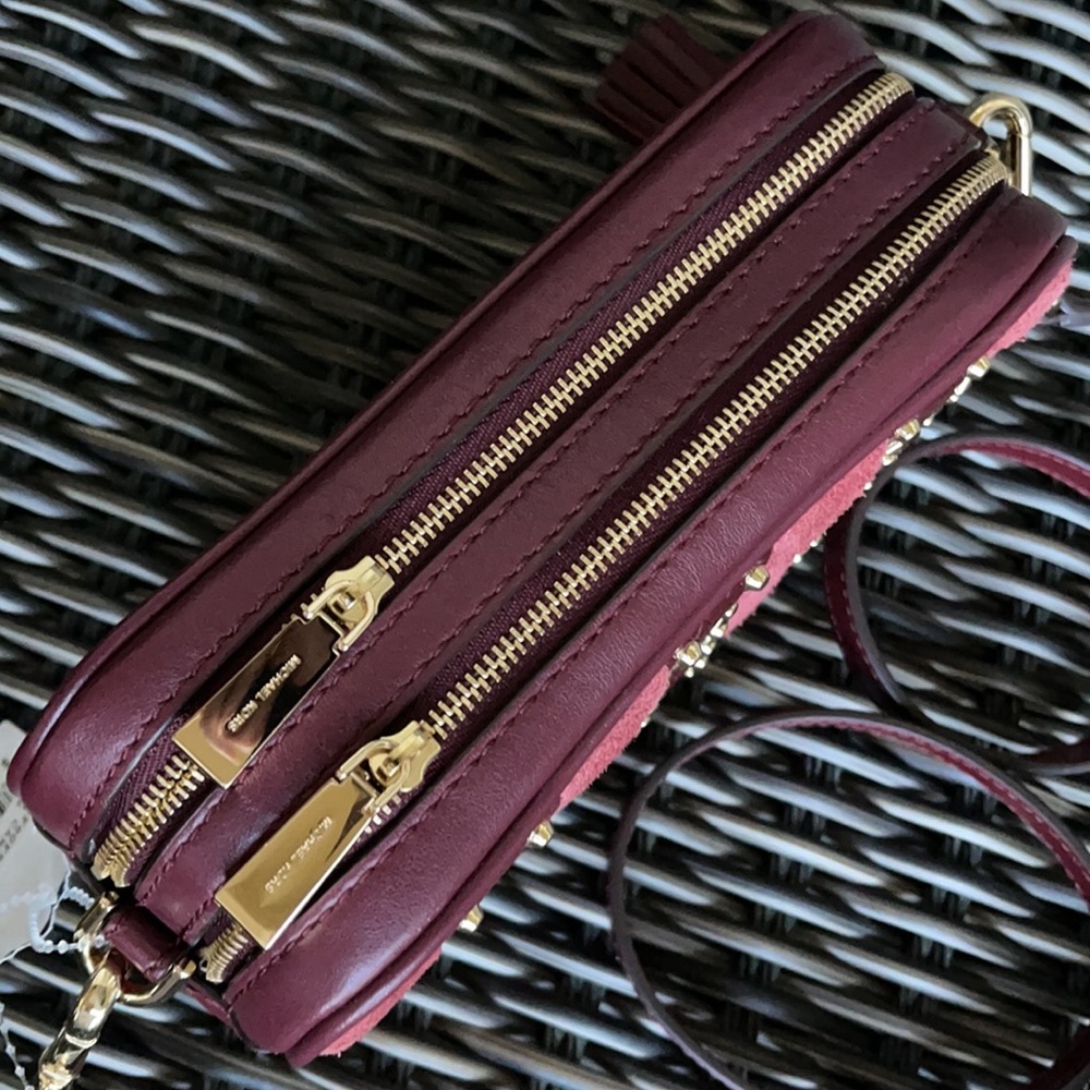 Michael Kors Small Camera Bag Ox Blood North/South - Picture 12 of 16